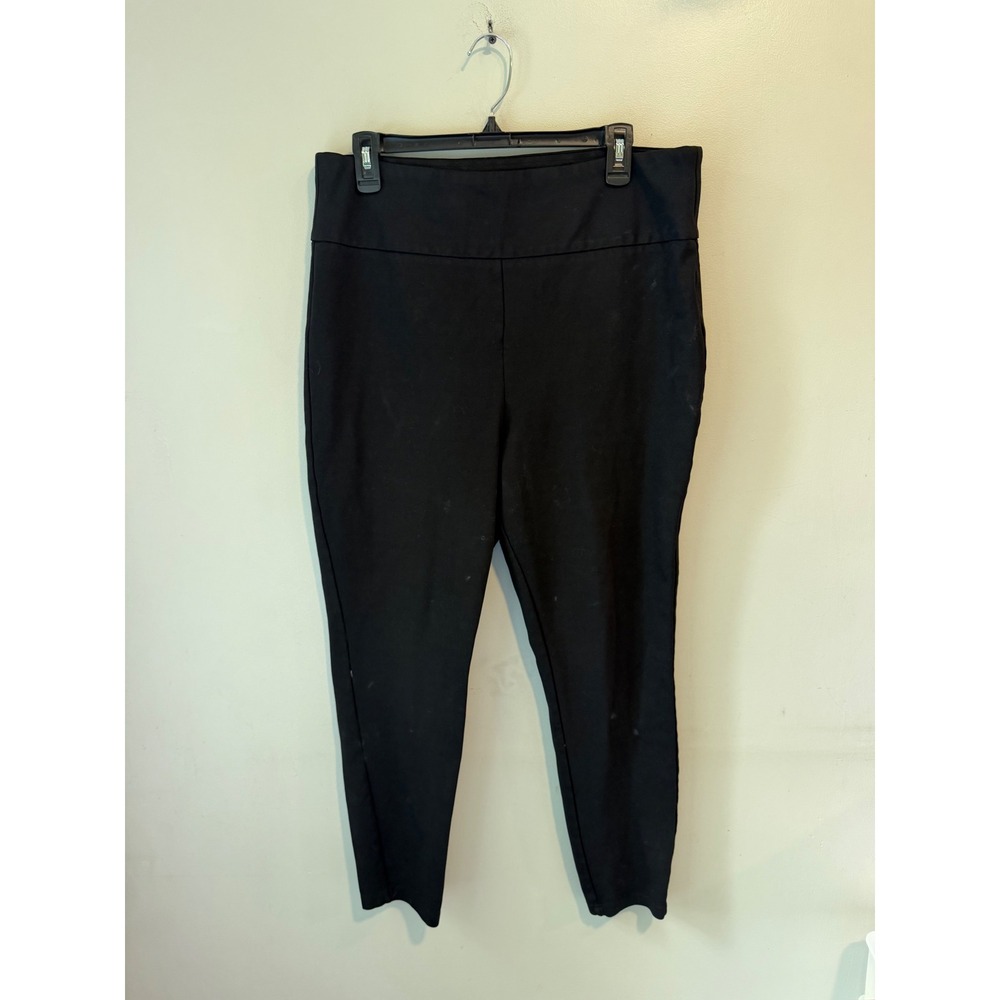 Crown & Ivy Womens XL Black Pull On Stretch Ankle Pants‎ Slim Leg Office Casual